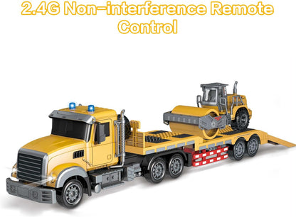 RC Semi Truck & Excavator Toy Set