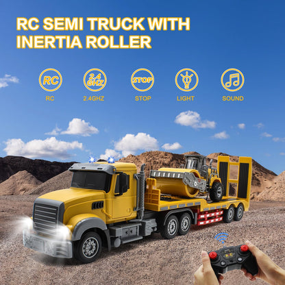 RC Semi Truck & Excavator Toy Set